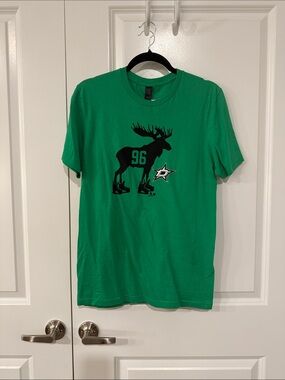 Green Graphic Moose Short Sleeve Tee - Dallas Stars Mikko Ran- #96